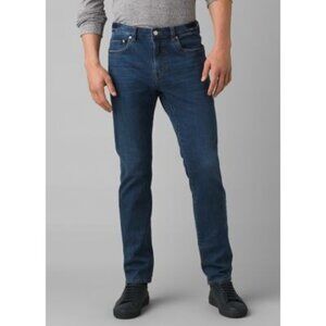PrAna Hillgard Slim Fit Tapered Jean Mens 42/34 Medium Ozone Wash Stretch Denim